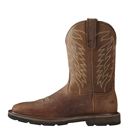 ARIAT mens Groundbreaker Square Toe Work Boot, Brown, 9.5 US