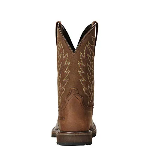 ARIAT mens Groundbreaker Square Toe Work Boot, Brown, 9.5 US