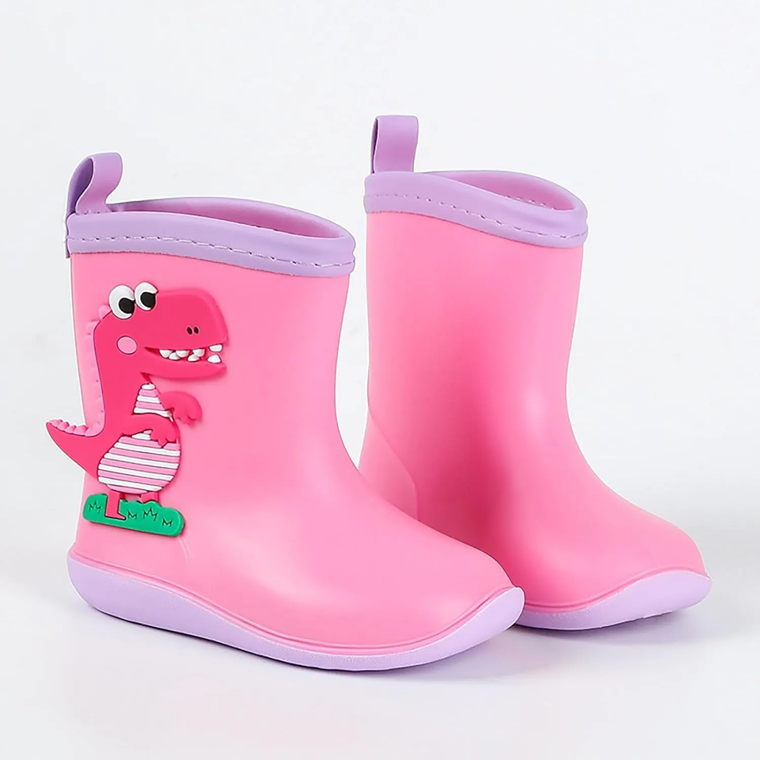 Baby Kids Easy On Rain Boots For Toddler Little Kid Dinosaur Print Rainboots Waterproof Non Slip Boys Rubber Boots