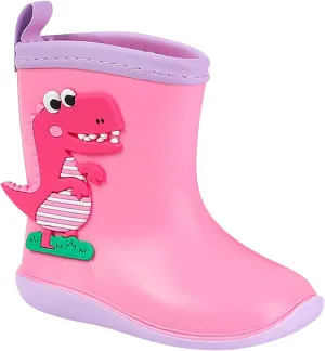 Baby Kids Easy On Rain Boots For Toddler Little Kid Dinosaur Print Rainboots Waterproof Non Slip Boys Rubber Boots