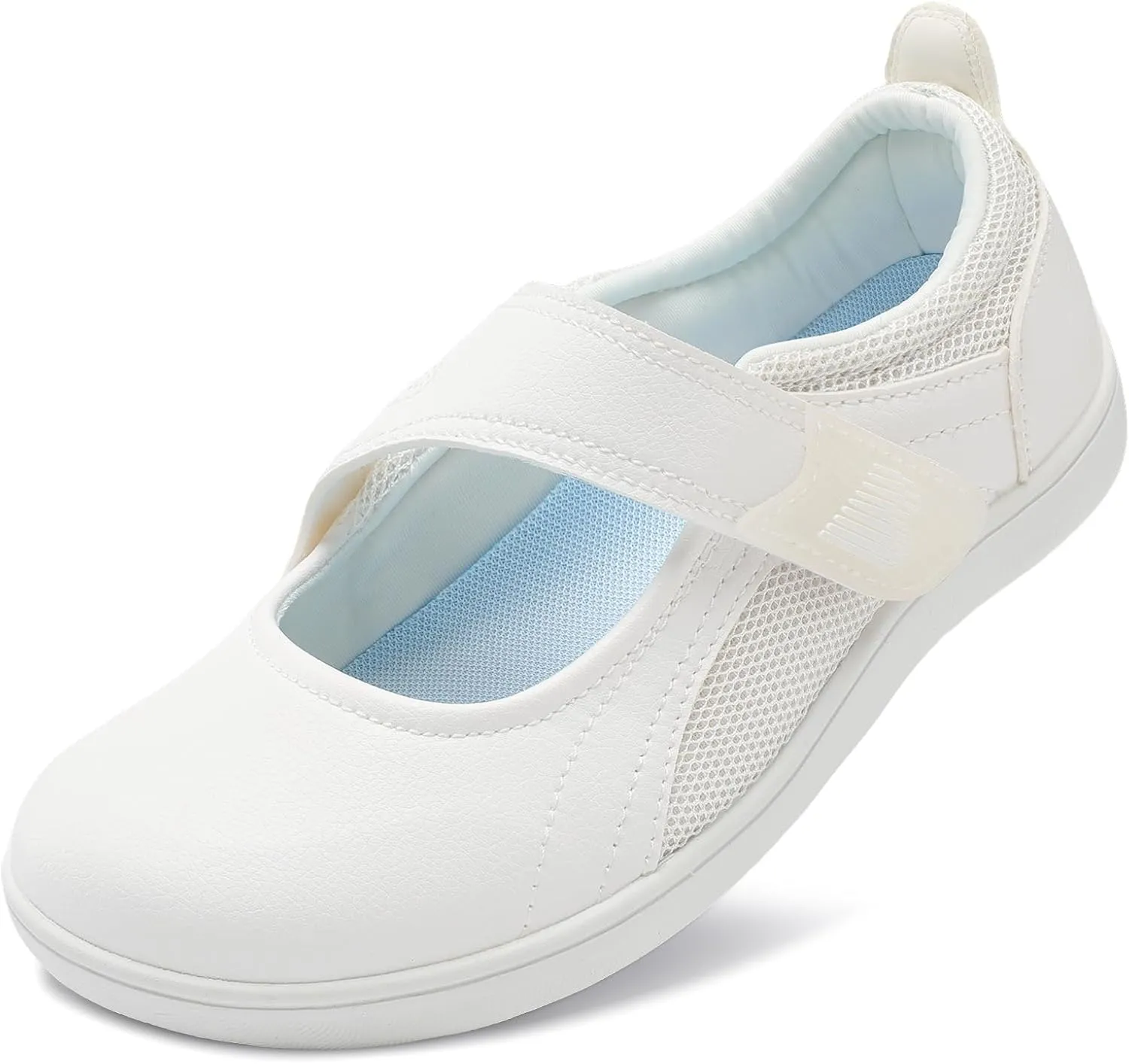 BARERUN Womens Walking Shoes Classic Mary Jane Flats Wide Toe Diabetic Shoes for Women Adjustable Breathable Lightweight Daily Barefoot Shoes