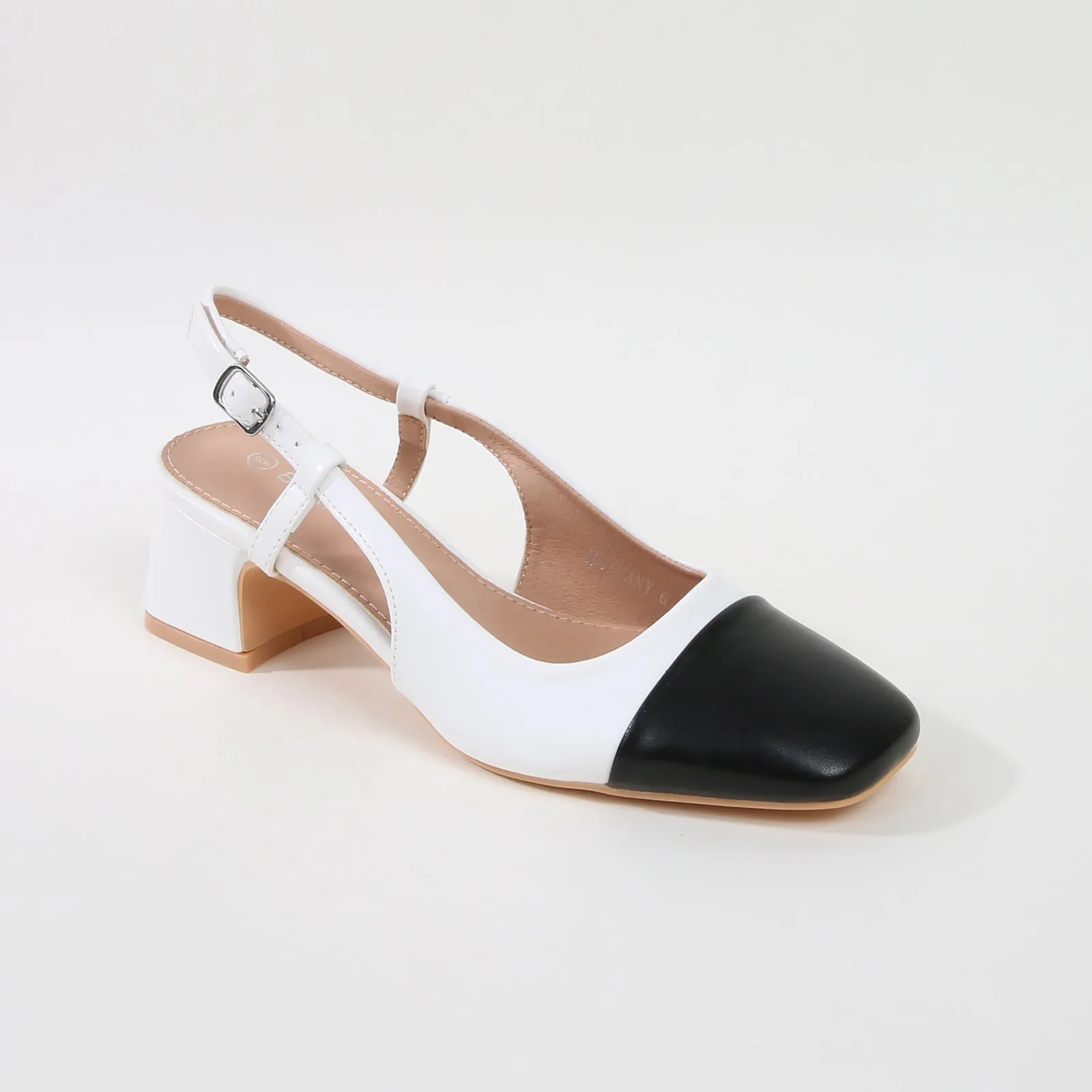 Bethany Classic Leather Slingback Block Heels