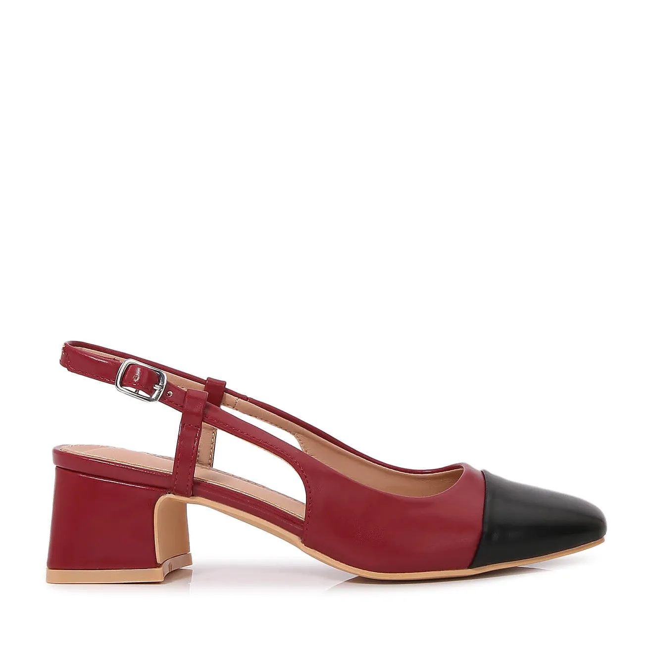 Bethany Classic Leather Slingback Block Heels