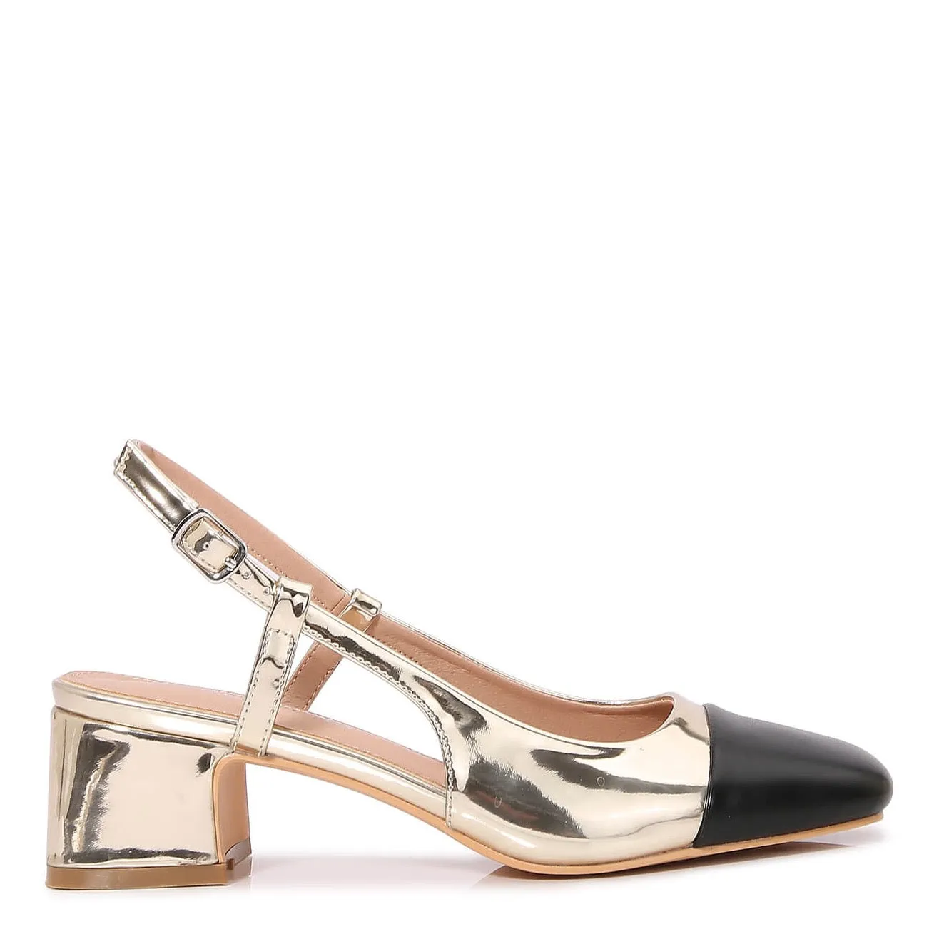 Bethany Classic Leather Slingback Block Heels