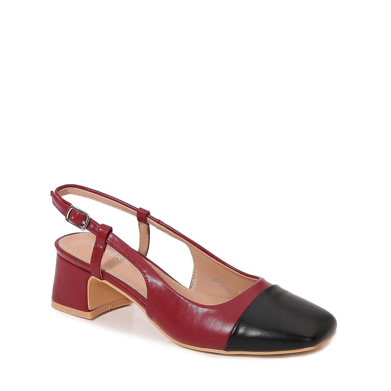 Bethany Classic Leather Slingback Block Heels