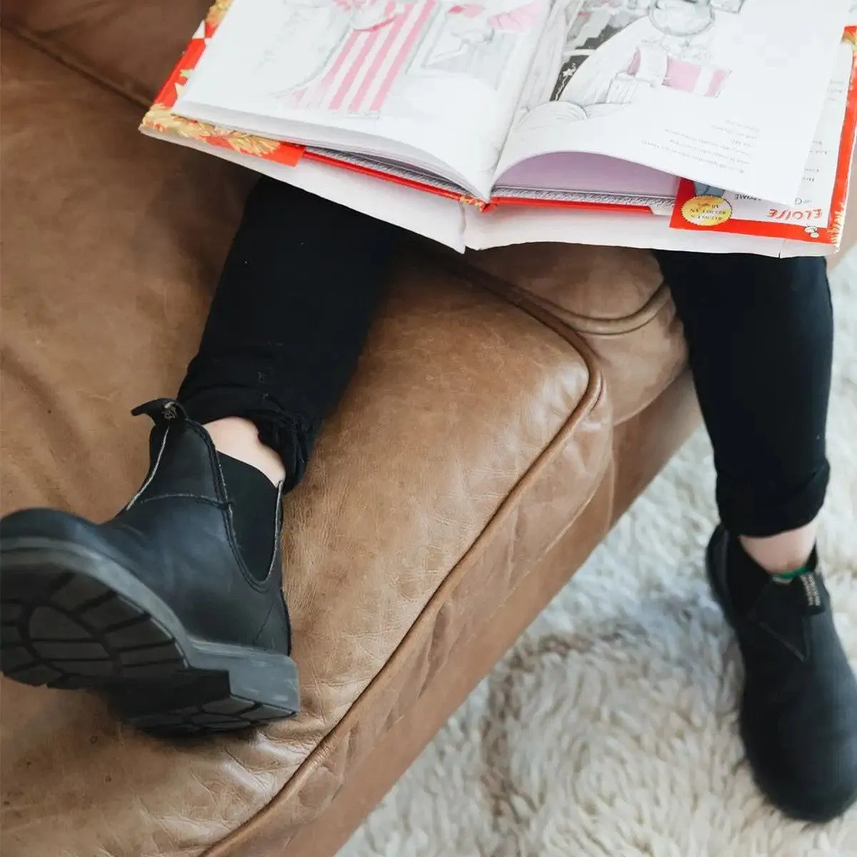 Blundstone 531 Kids Unisex Black Leather Boots Slip On Comfort