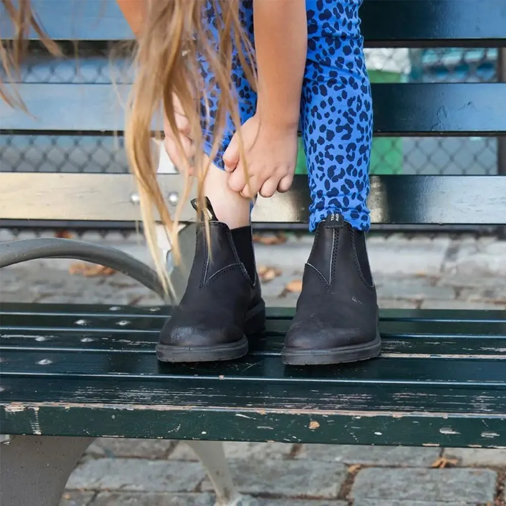 Blundstone 531 Kids Unisex Black Leather Boots Slip On Comfort