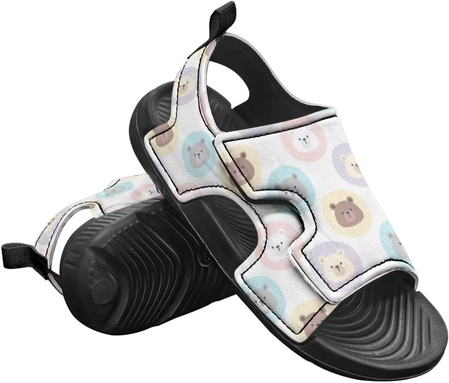 Boys Girls Kids Summer Sandals Slides Open-Toed Beach Sandals Magic Sticker Outdoor Shoes Toddler/Little Kid