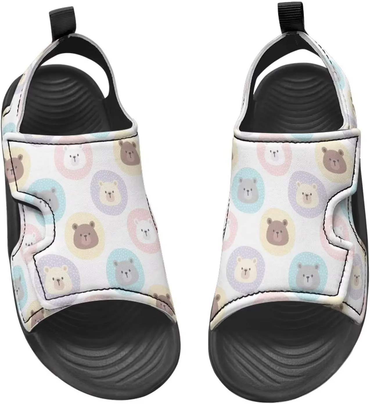 Boys Girls Kids Summer Sandals Slides Open-Toed Beach Sandals Magic Sticker Outdoor Shoes Toddler/Little Kid