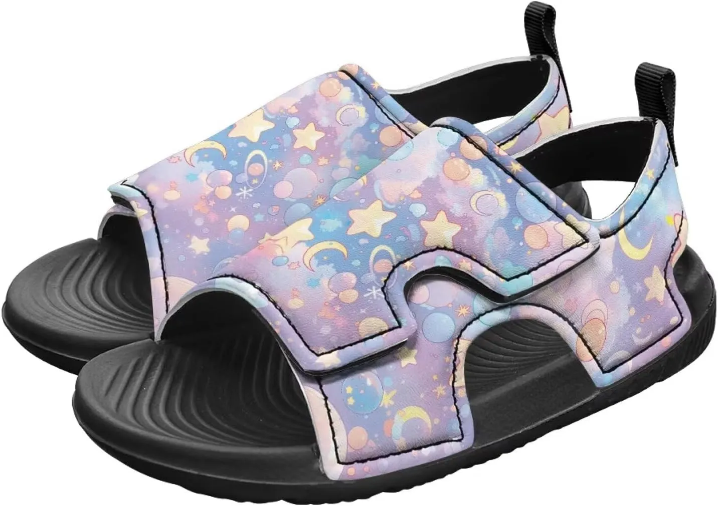 Boys Girls Kids Summer Sandals Slides Open-Toed Beach Sandals Magic Sticker Outdoor Shoes Toddler/Little Kid