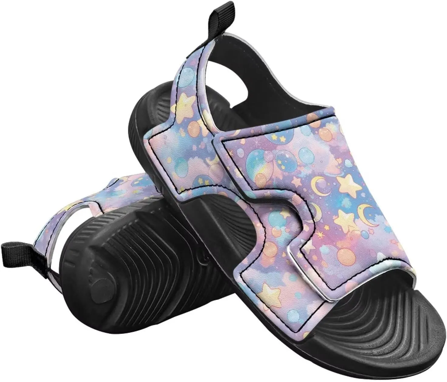 Boys Girls Kids Summer Sandals Slides Open-Toed Beach Sandals Magic Sticker Outdoor Shoes Toddler/Little Kid