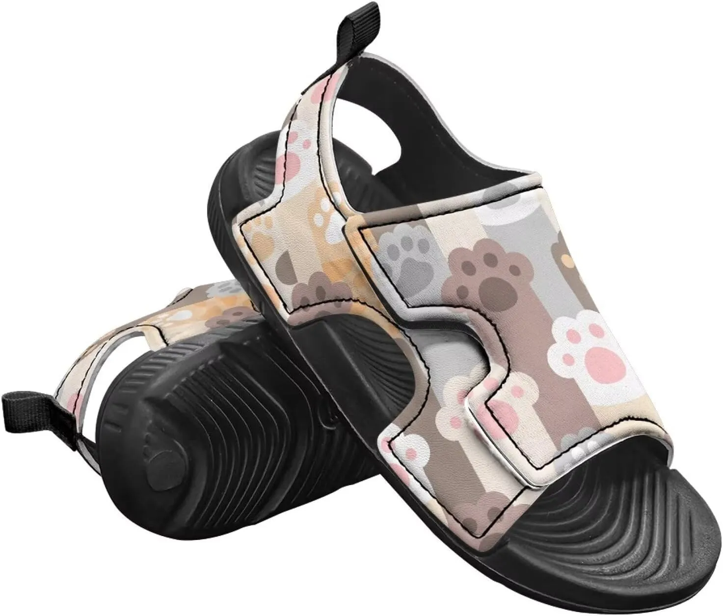 Boys Girls Kids Summer Sandals Slides Open-Toed Beach Sandals Magic Sticker Outdoor Shoes Toddler/Little Kid