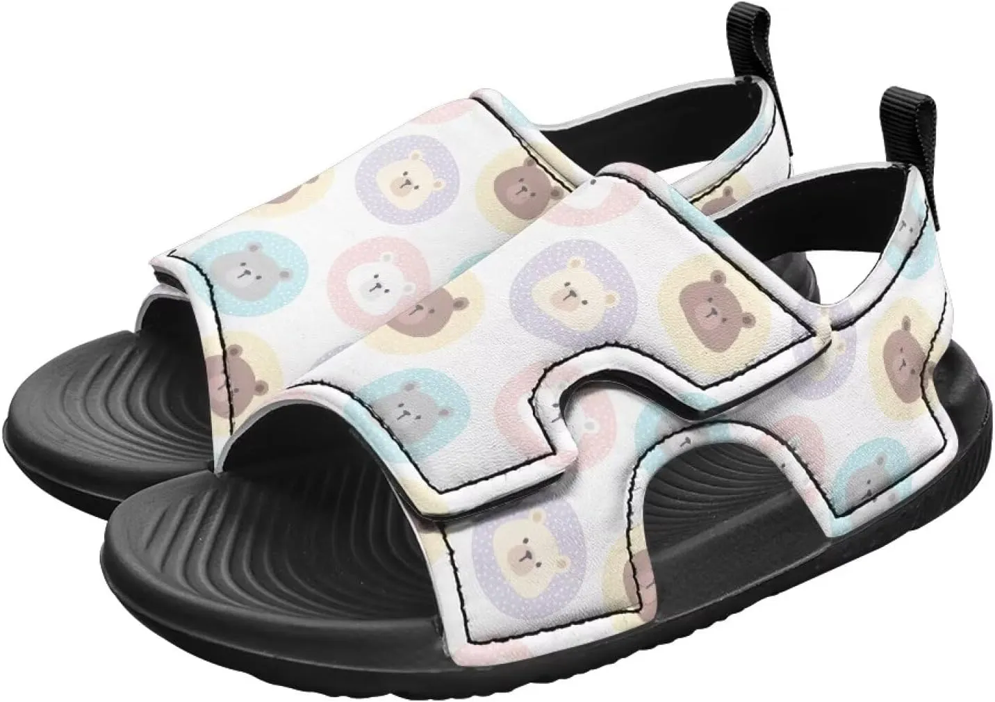 Boys Girls Kids Summer Sandals Slides Open-Toed Beach Sandals Magic Sticker Outdoor Shoes Toddler/Little Kid