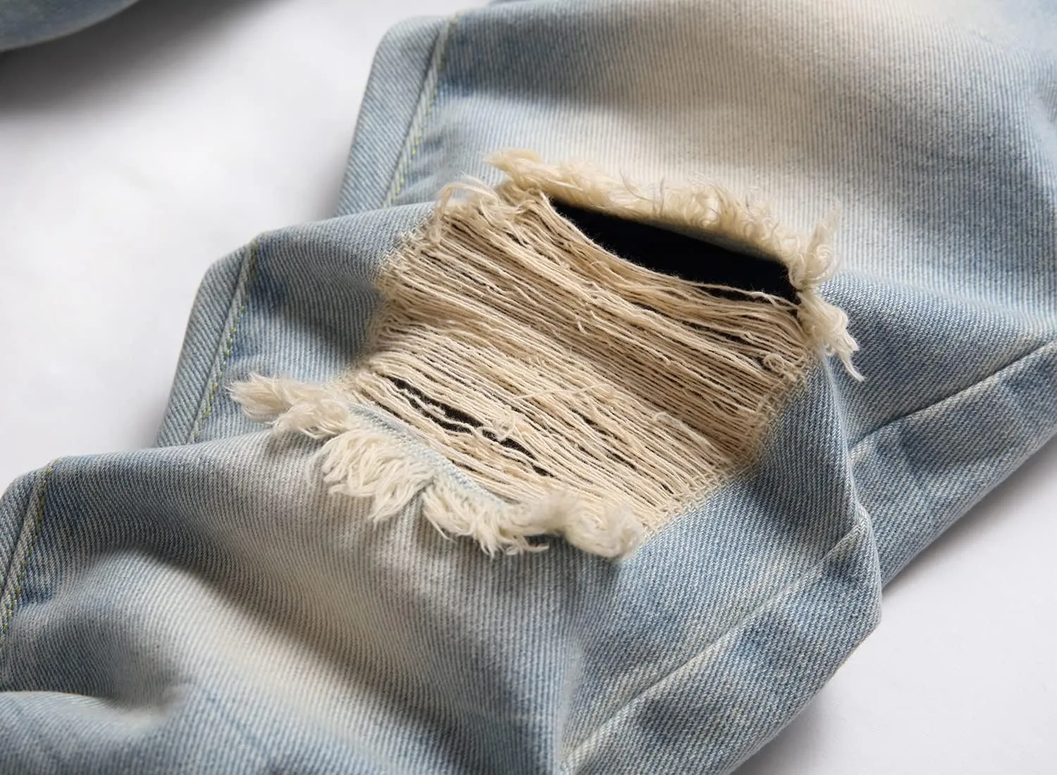 Boy's Skinny Fit Ripped Destroyed Distressed Fashion Denim Jeans Pants