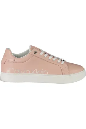Calvin Klein Chic Pink Lace-up Sneakers with Logo Accents