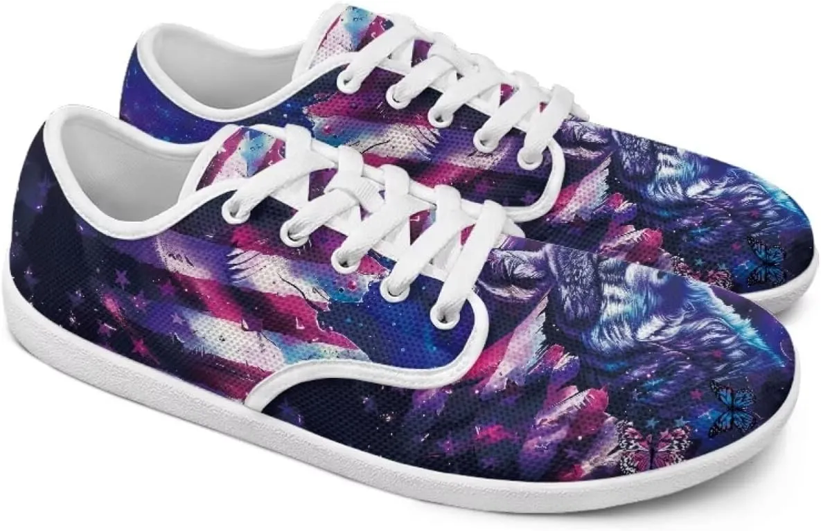 chaqlin Athletic Dress Shoes for Men Animal Print Low Top Sneaker Fashion Classic Lace Up Tennis Breathable Shoe
