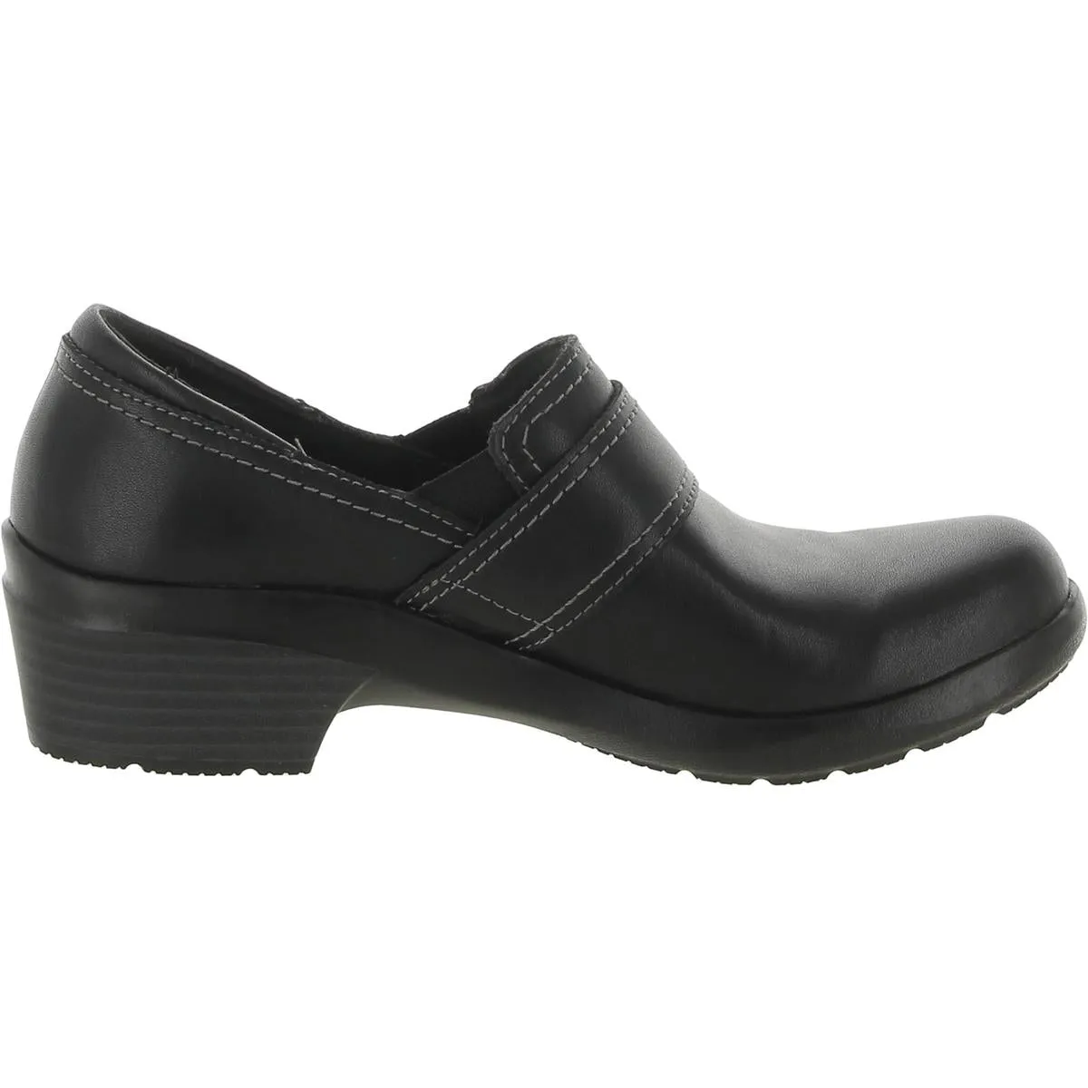 Clarks Womens Angie Poppy Leather Slip-On Clogs