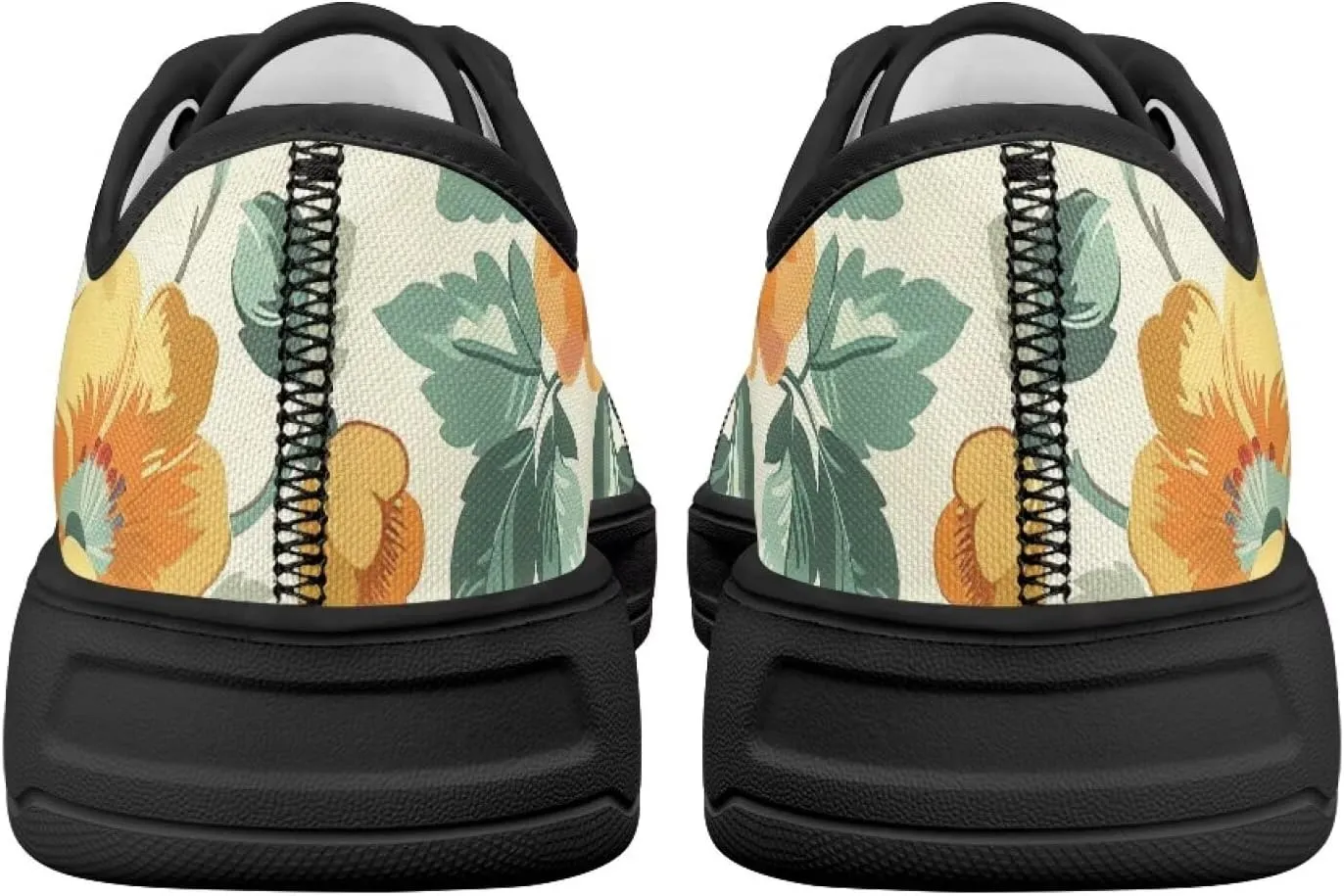 Classic Slip On Canvas Shoes for Womens Mother Lightweight Comfortable Tennis Sneakers Size 6-13.5 Black Sole