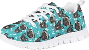 Cute Running Tennis Shoes for Girls Nonslip Lace Up Mesh Athletic Shoes Kids School Casual Soft Walking Sneakers
