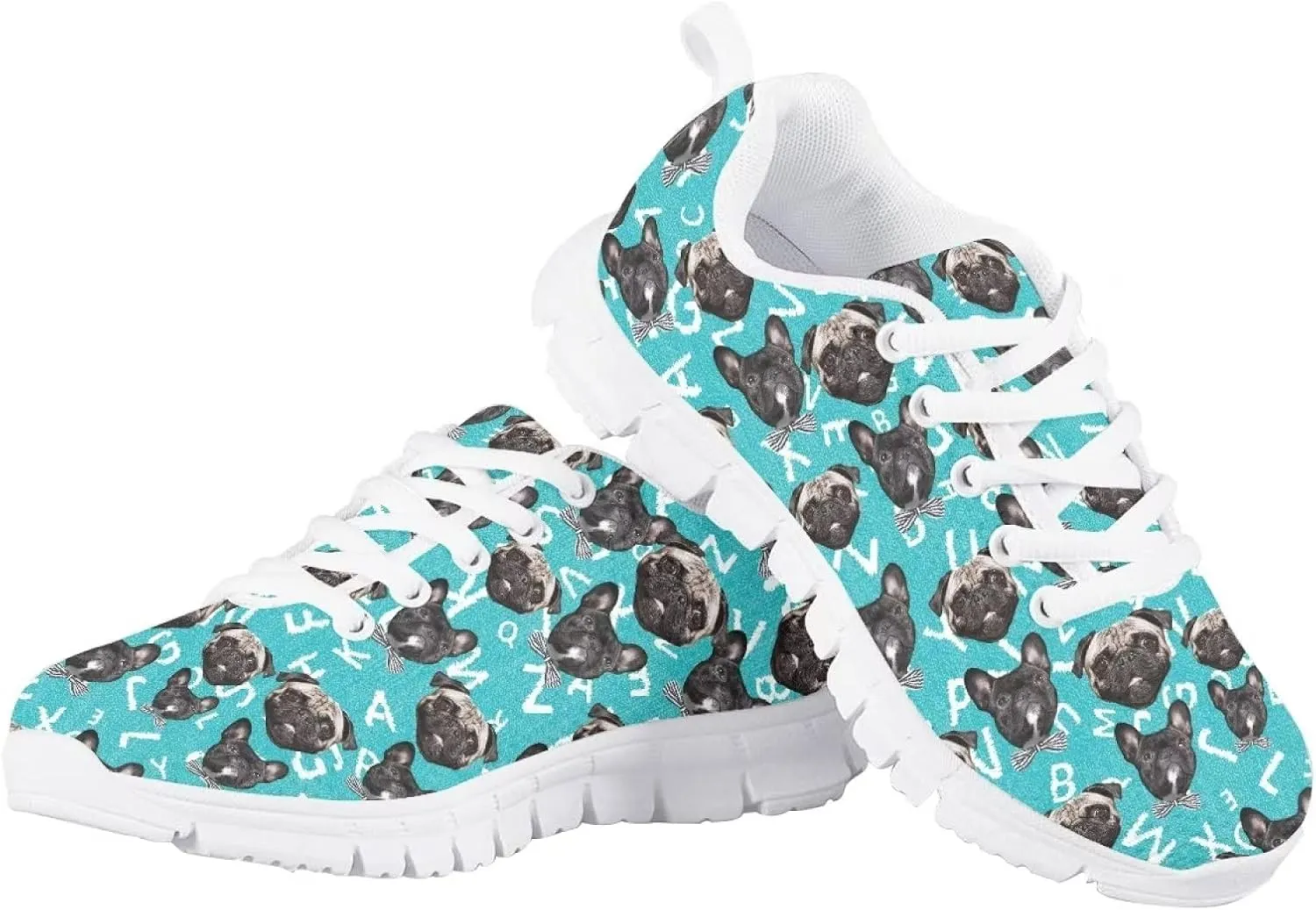 Cute Running Tennis Shoes for Girls Nonslip Lace Up Mesh Athletic Shoes Kids School Casual Soft Walking Sneakers
