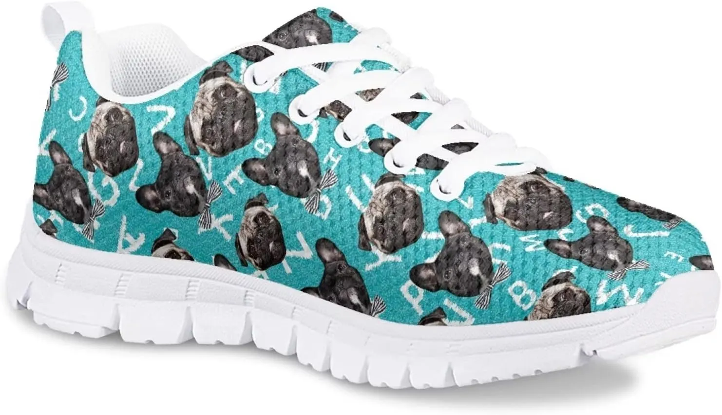 Cute Running Tennis Shoes for Girls Nonslip Lace Up Mesh Athletic Shoes Kids School Casual Soft Walking Sneakers