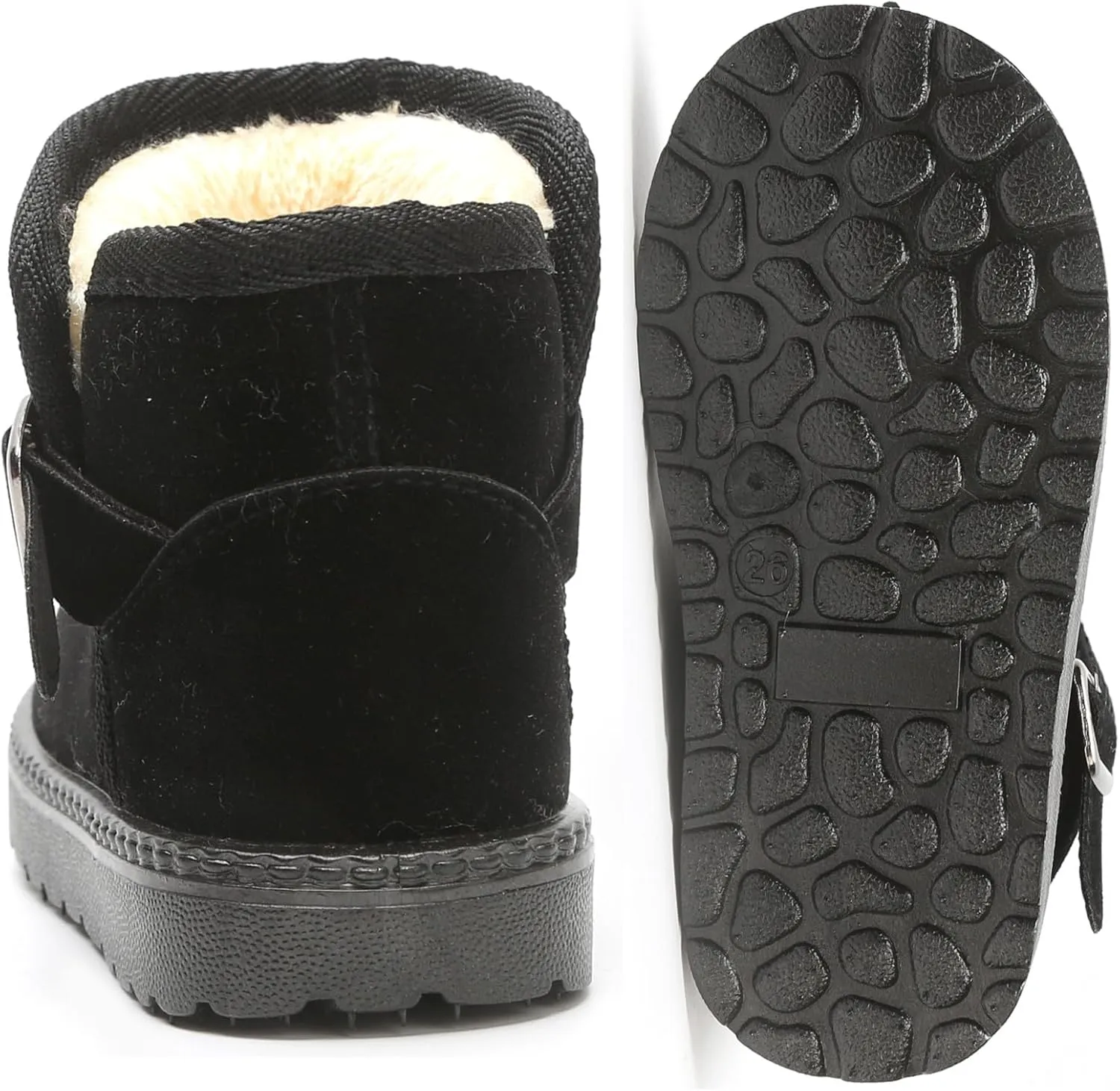 DADAWEN Baby's Boy's Girl's Toddler Fashion Cute Waterproof Outdoor Fur Lining Non-Slip Warm Snow Boots