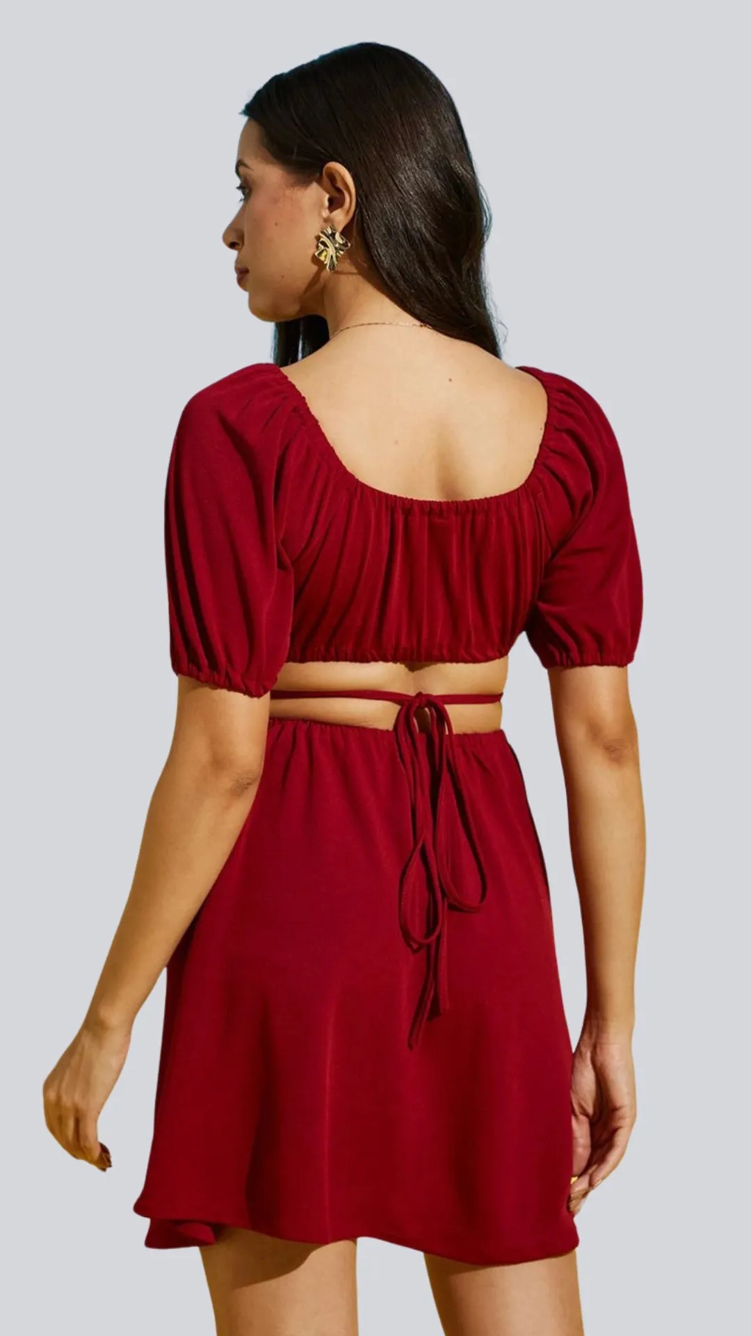 Dazzling Lace-Up Back Party Dress