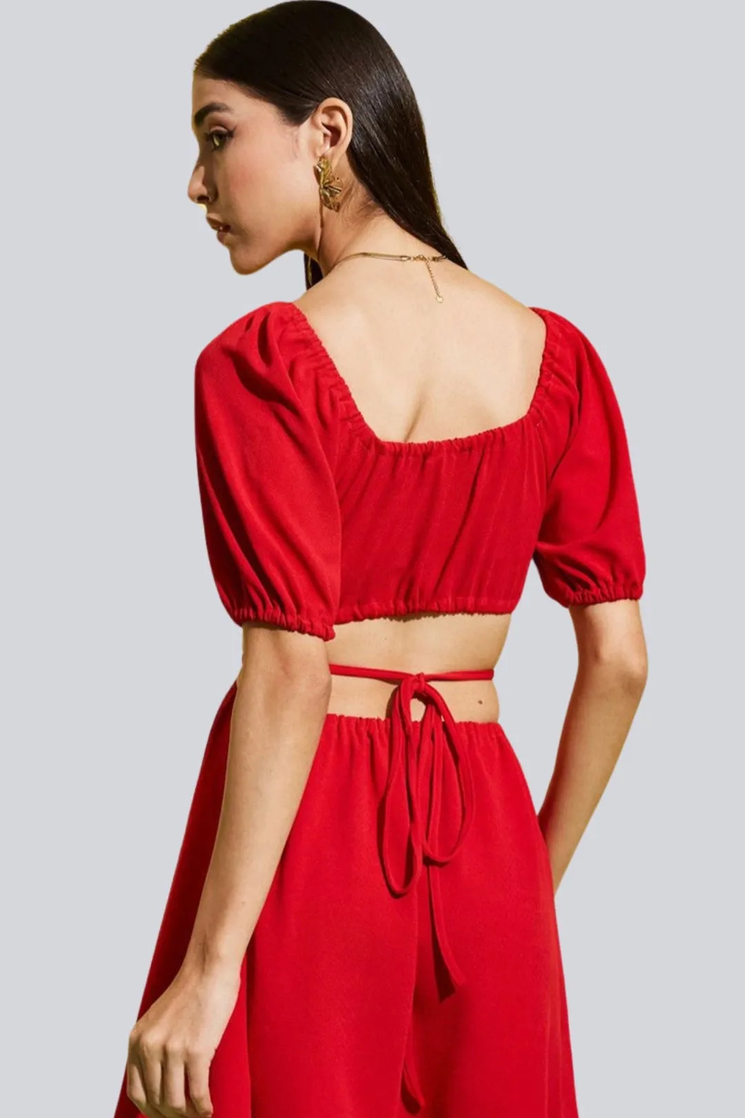 Dazzling Lace-Up Back Party Dress