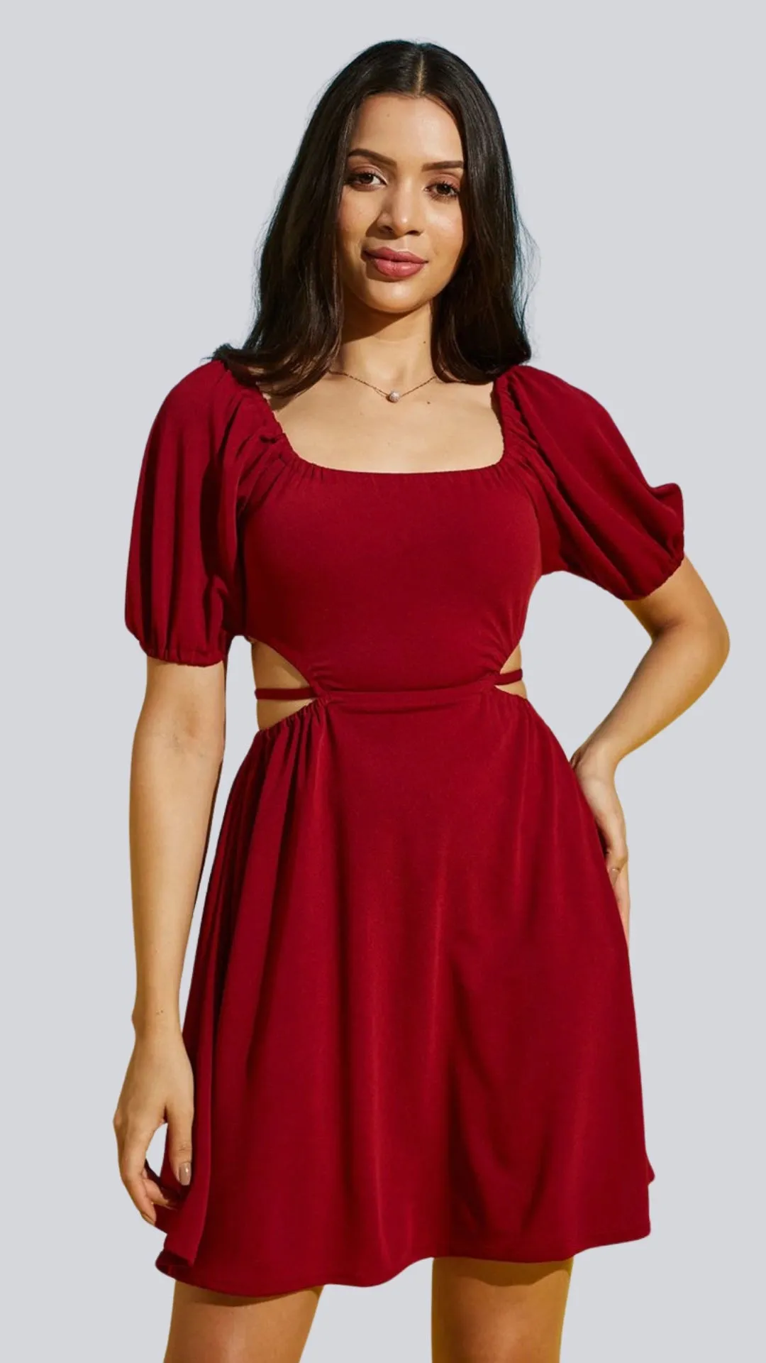 Dazzling Lace-Up Back Party Dress