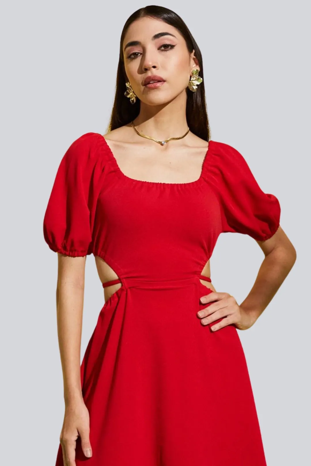 Dazzling Lace-Up Back Party Dress