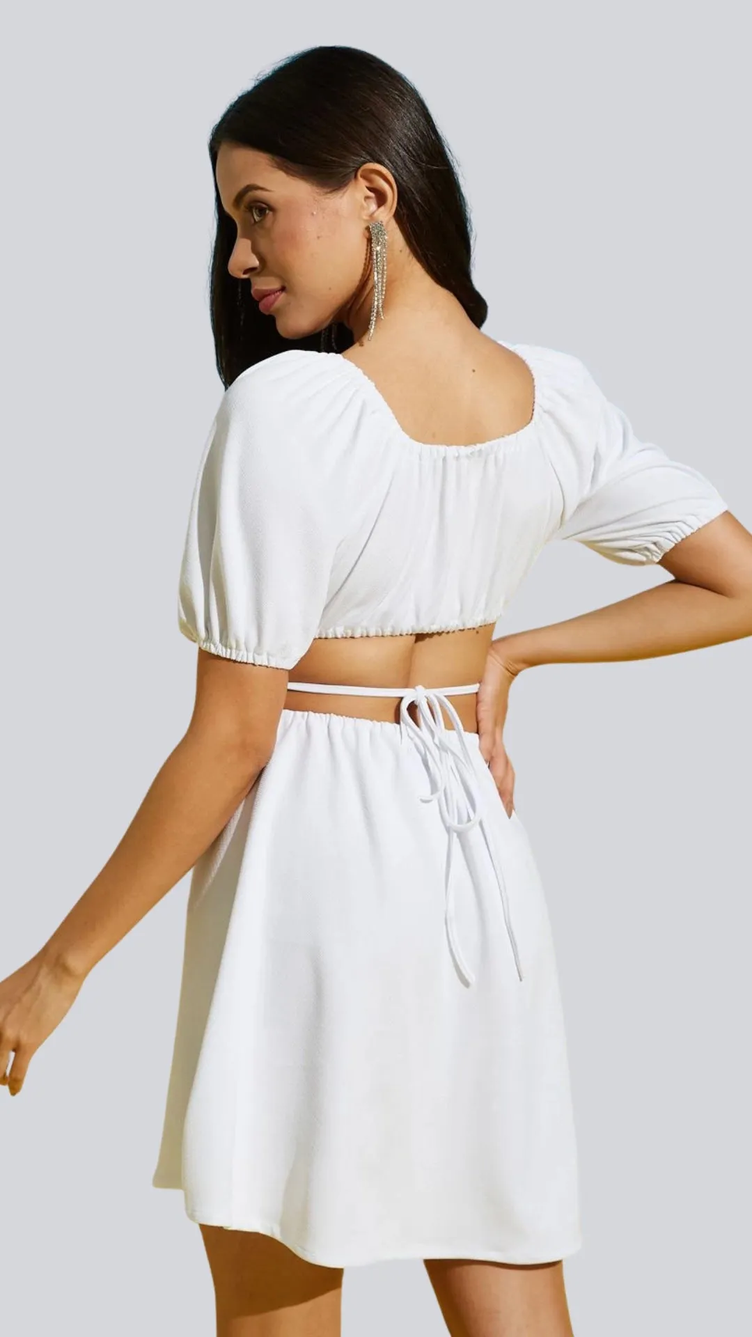 Dazzling Lace-Up Back Party Dress