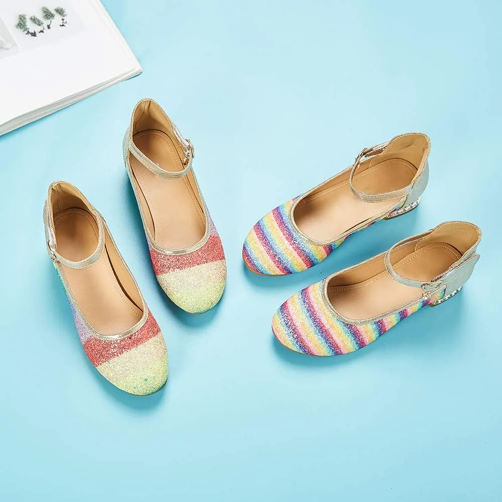 DKZSYIM Little Girl's Adorable Sparkle Mary Jane Wedding Party Princess Party Dress Shoes,Model KM231