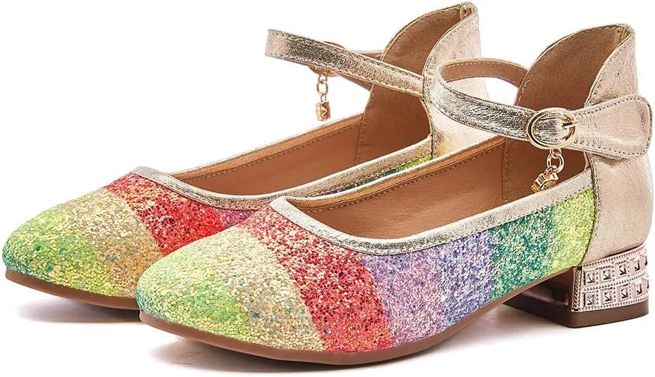 DKZSYIM Little Girl's Adorable Sparkle Mary Jane Wedding Party Princess Party Dress Shoes,Model KM231
