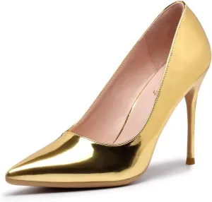 Elisabet Tang High Heels, Womens Pointed Toe Slip on Stilettos Party Wedding Pumps Basic Shoes