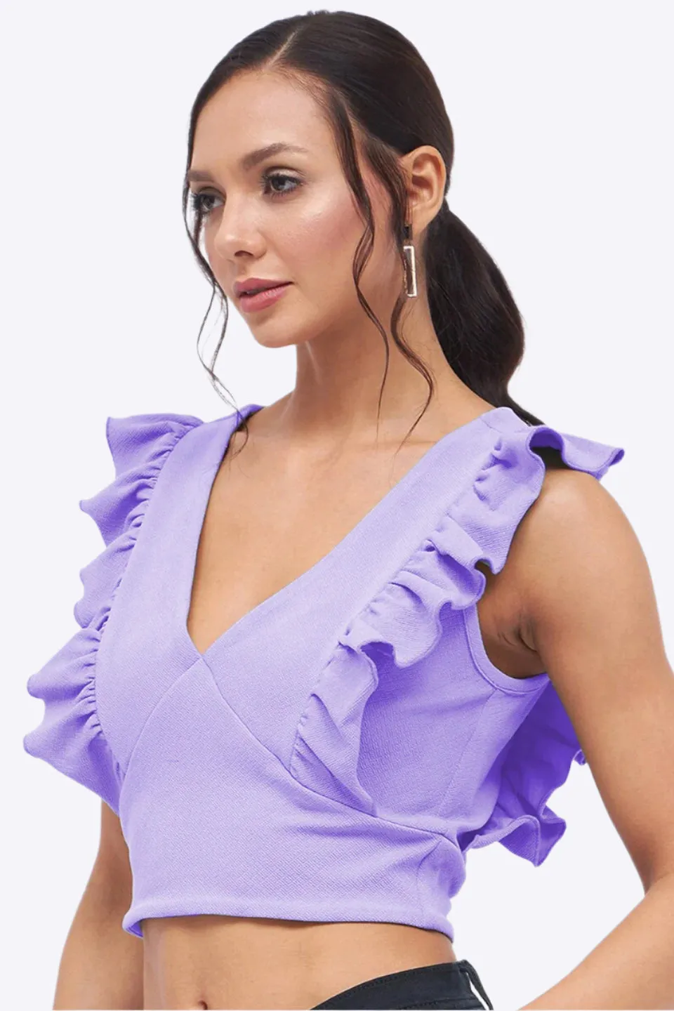 Flirty Flutter Ruched Top