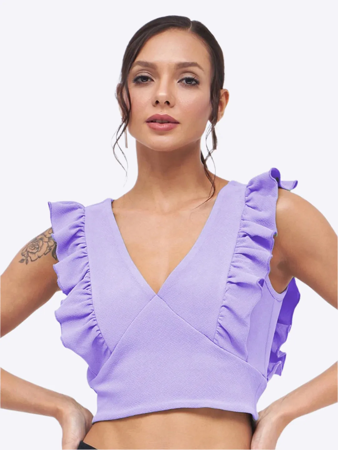 Flirty Flutter Ruched Top