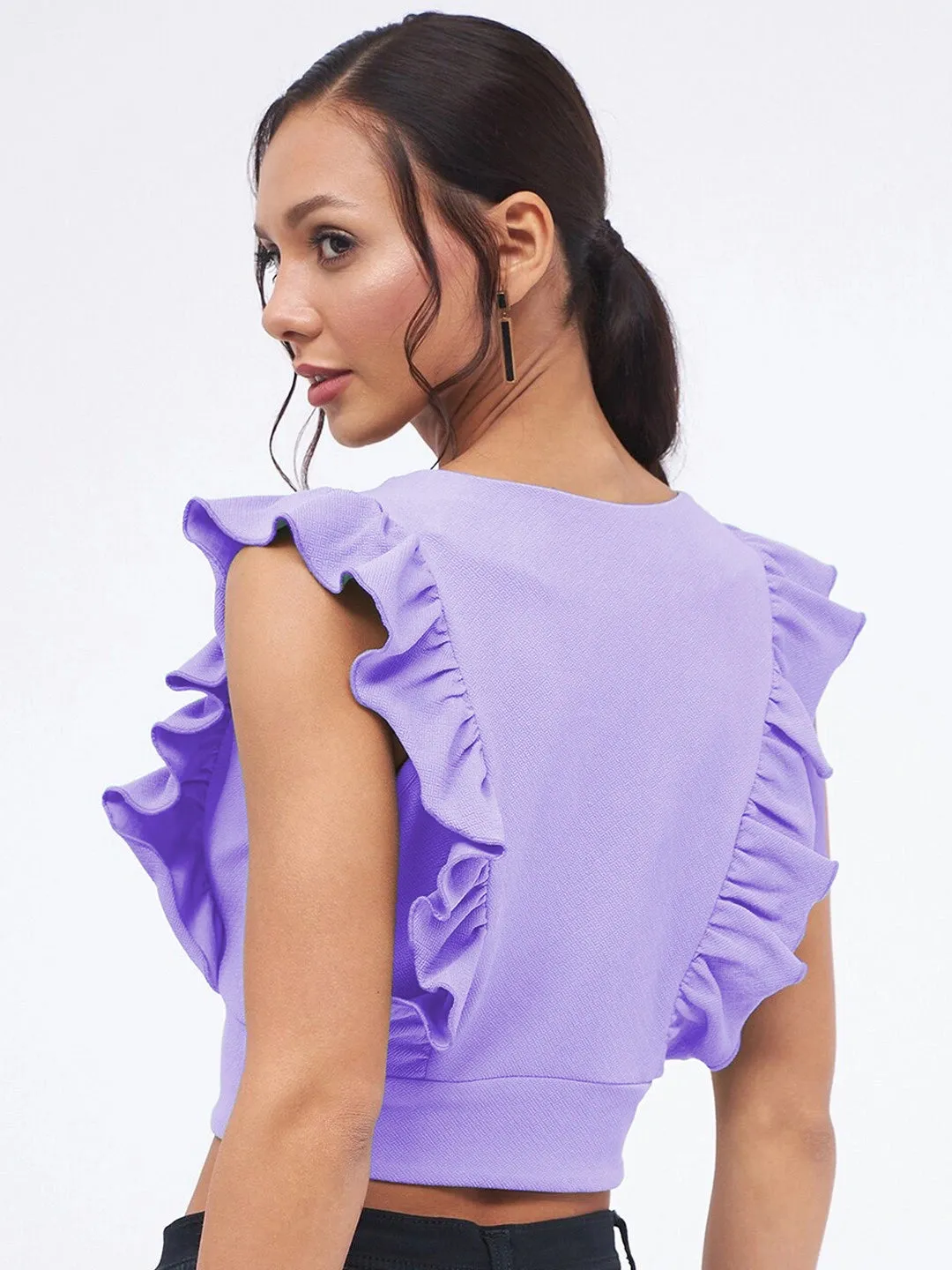 Flirty Flutter Ruched Top