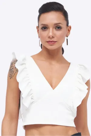 Flirty Flutter Ruched Top