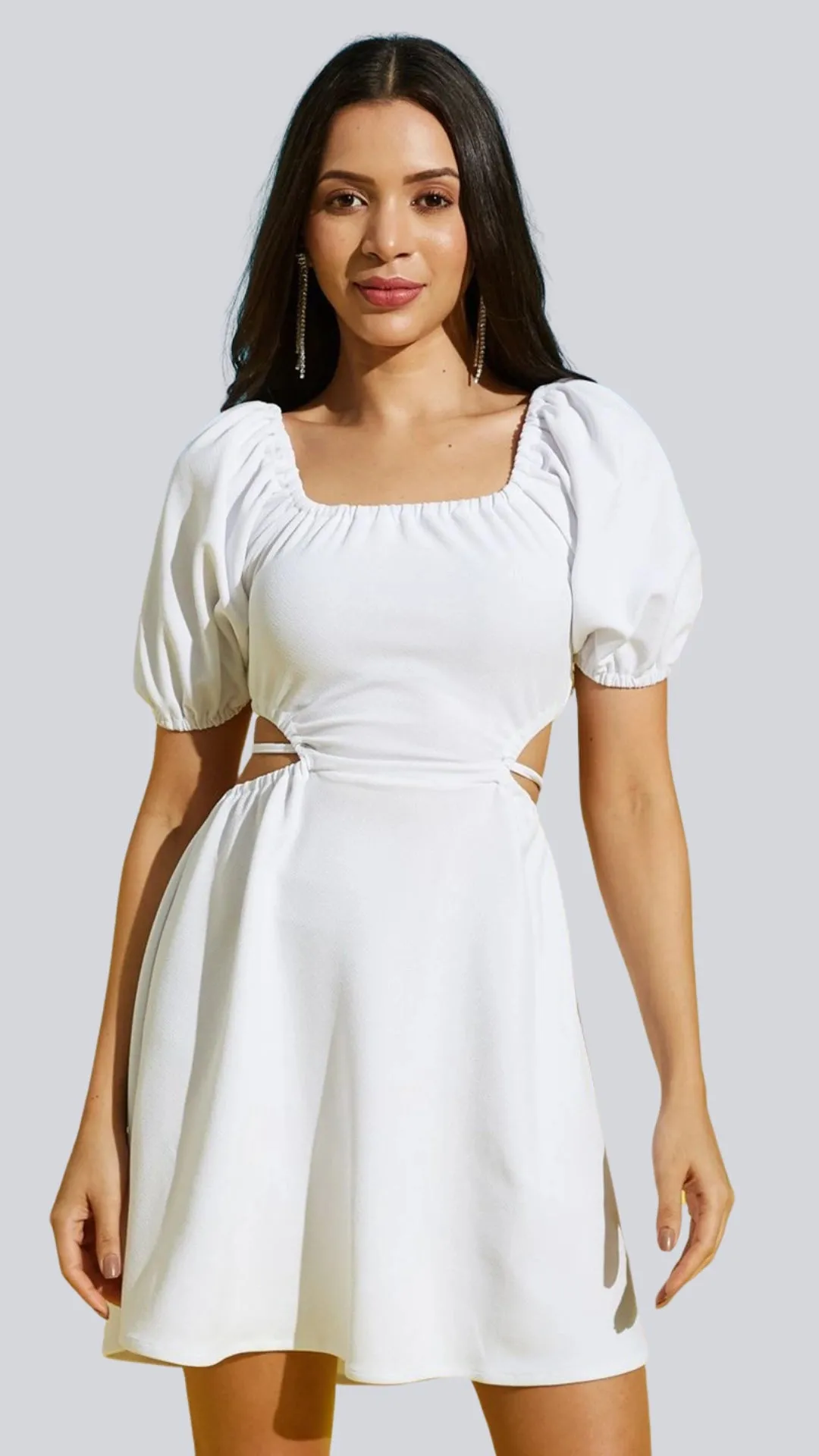 Flirty Lace-Up Back Detail Mini Dress
