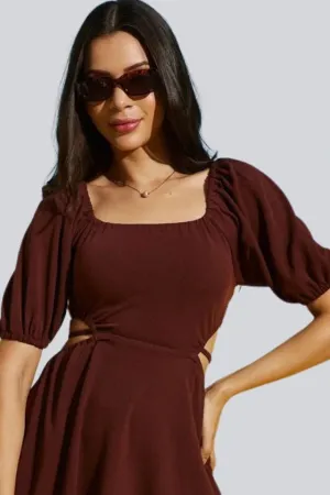 Flirty Lace-Up Back Detail Mini Dress