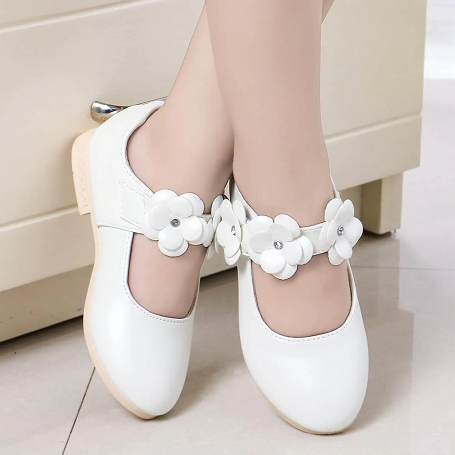 Girls Ballerina Flats Toddler Kids Dress Shoes Flower Baby Shoes Mary Jane Wedding Party Communion Shoes Flower