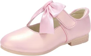 Girls Ballet Shoes Flower Girls Mary Jane Flats with Bow Toddler Dress Shoes Party Wedding Church Shoes for Kids
