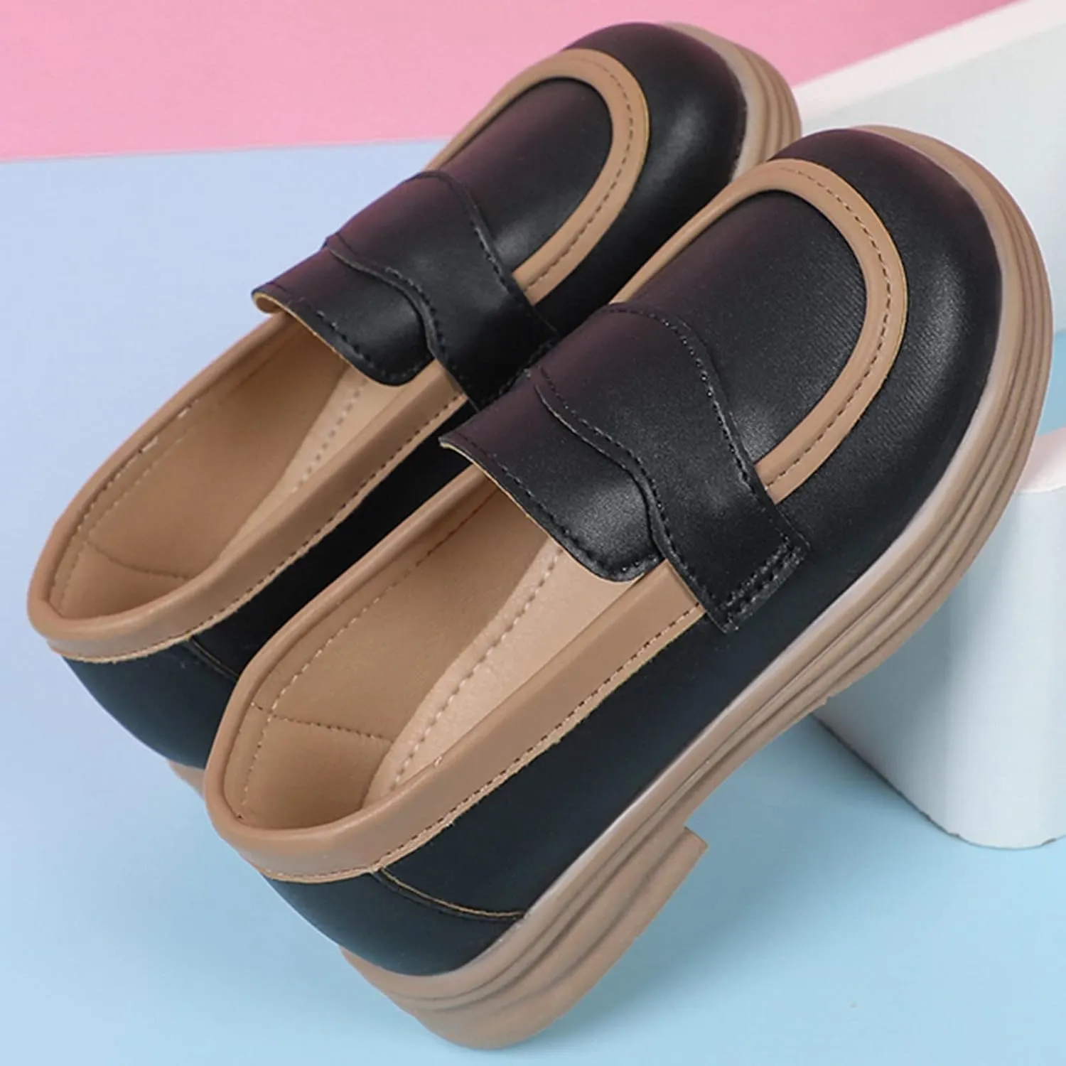 Girls Dress Shoes Chunky Loafers for Girl Platform Loafers School Uniform Slip On Shoes School Shoes for Teen Girls
