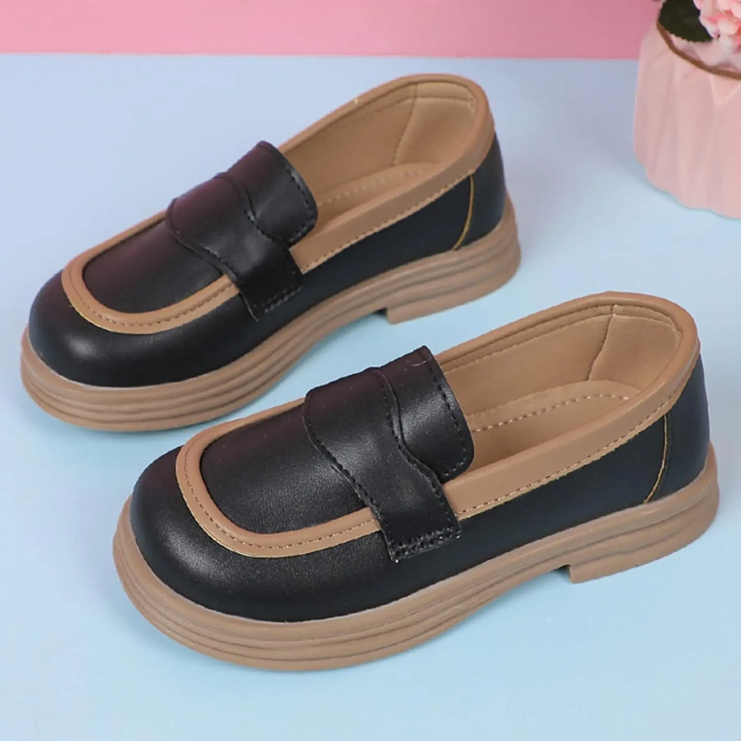 Girls Dress Shoes Chunky Loafers for Girl Platform Loafers School Uniform Slip On Shoes School Shoes for Teen Girls