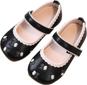 Girls Dress Shoes Flower Girl Dress Shoes Toddler Cute Floral Print Mary Jane Flats for Wedding Big Girls Dress Shoes