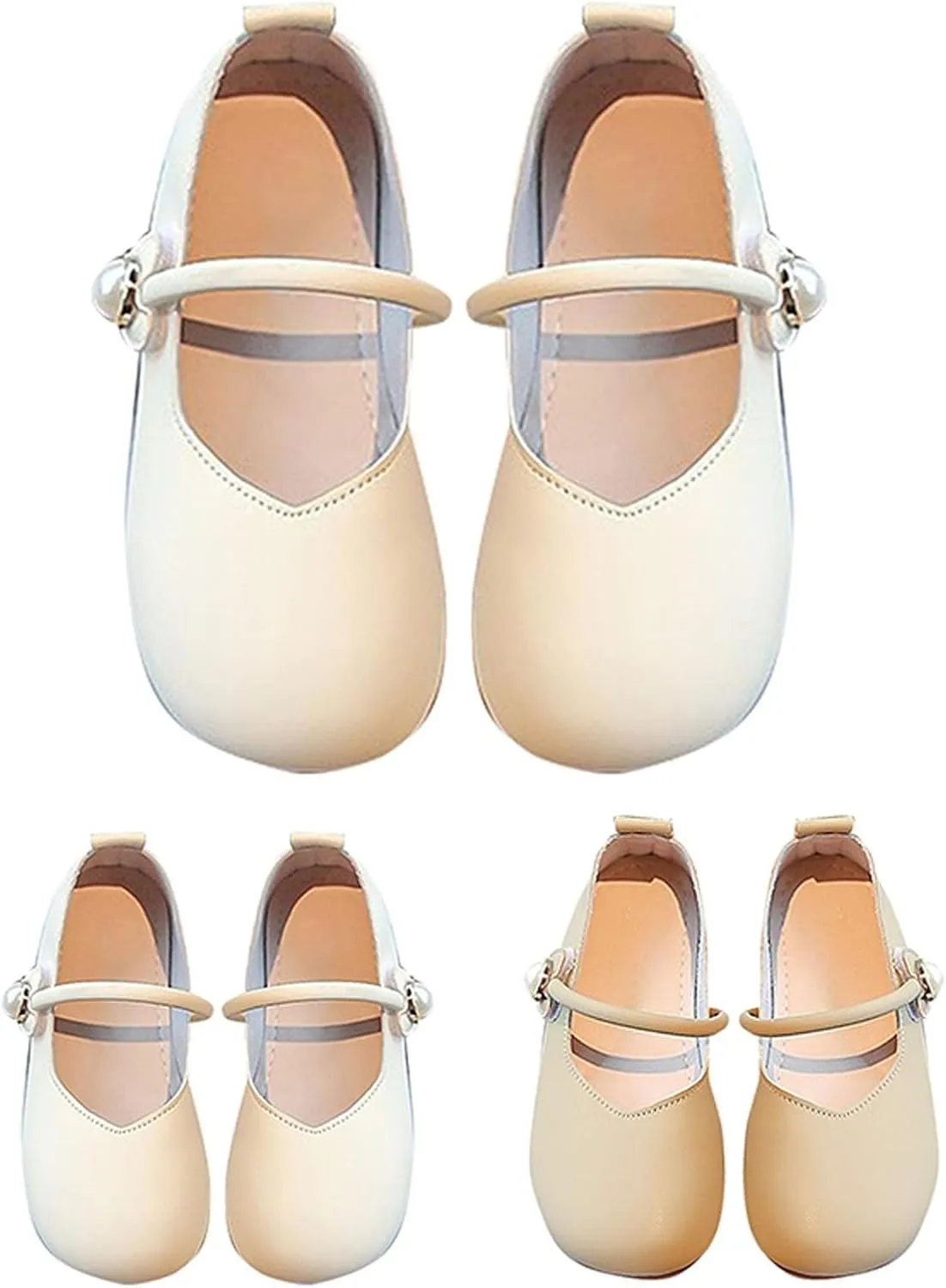 Girls Mary Jane Shoes Slip On Ballet Flats Ankle Strap Dress Comfortable Dress Shoes for Wedding Party Prom