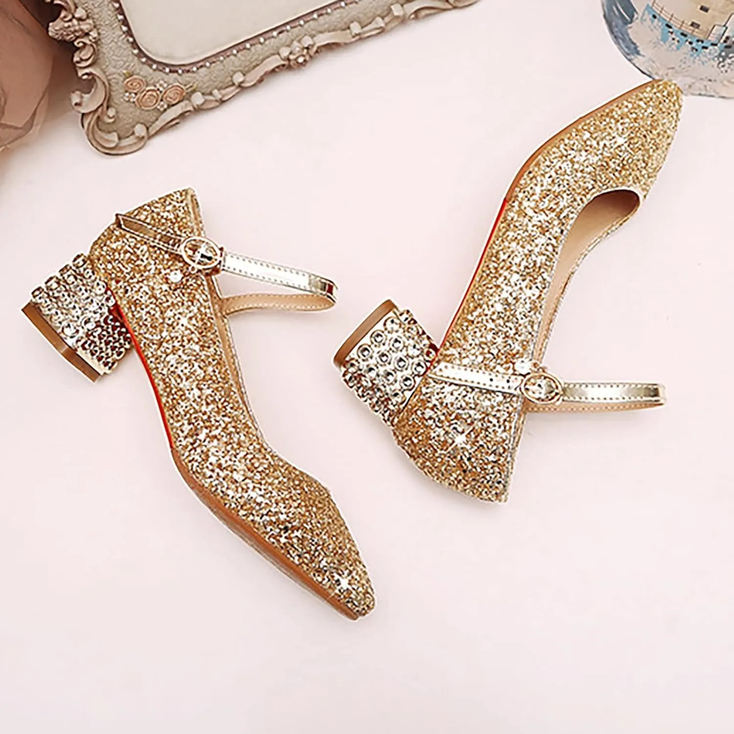 Girls Shoes High Heel Toddler Girls Dress Shoes Sparkle Mary Jane Flower Girls Wedding Birthday Party Prom