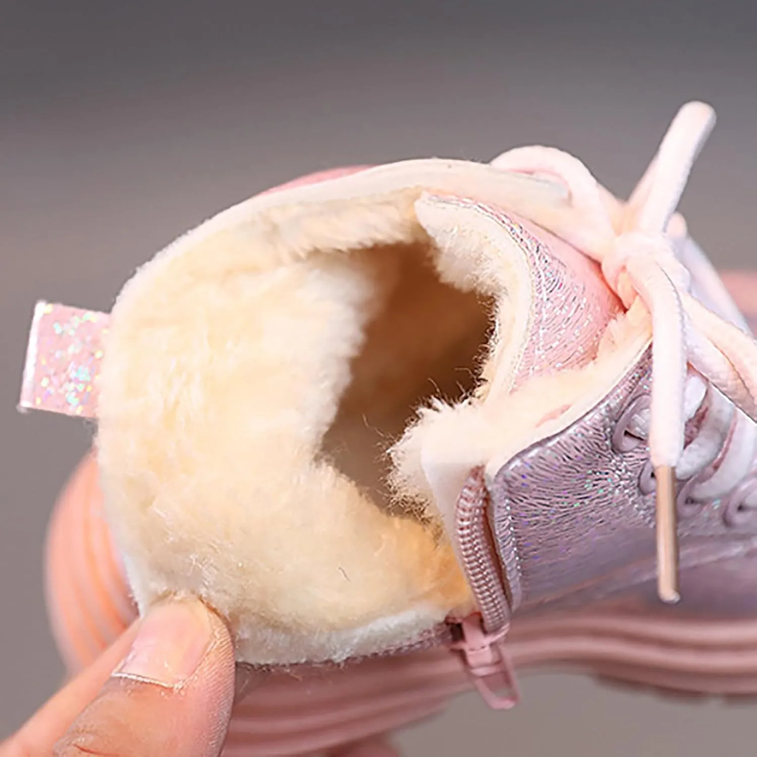 Girls Winter Glitter Ankle Boots Zipper Round Toe Chelsea Platform Elastic Short Booties Kids Comfortable Slip on Lug Sole Chelsea Booties for Toddler Little Kid Big Kids