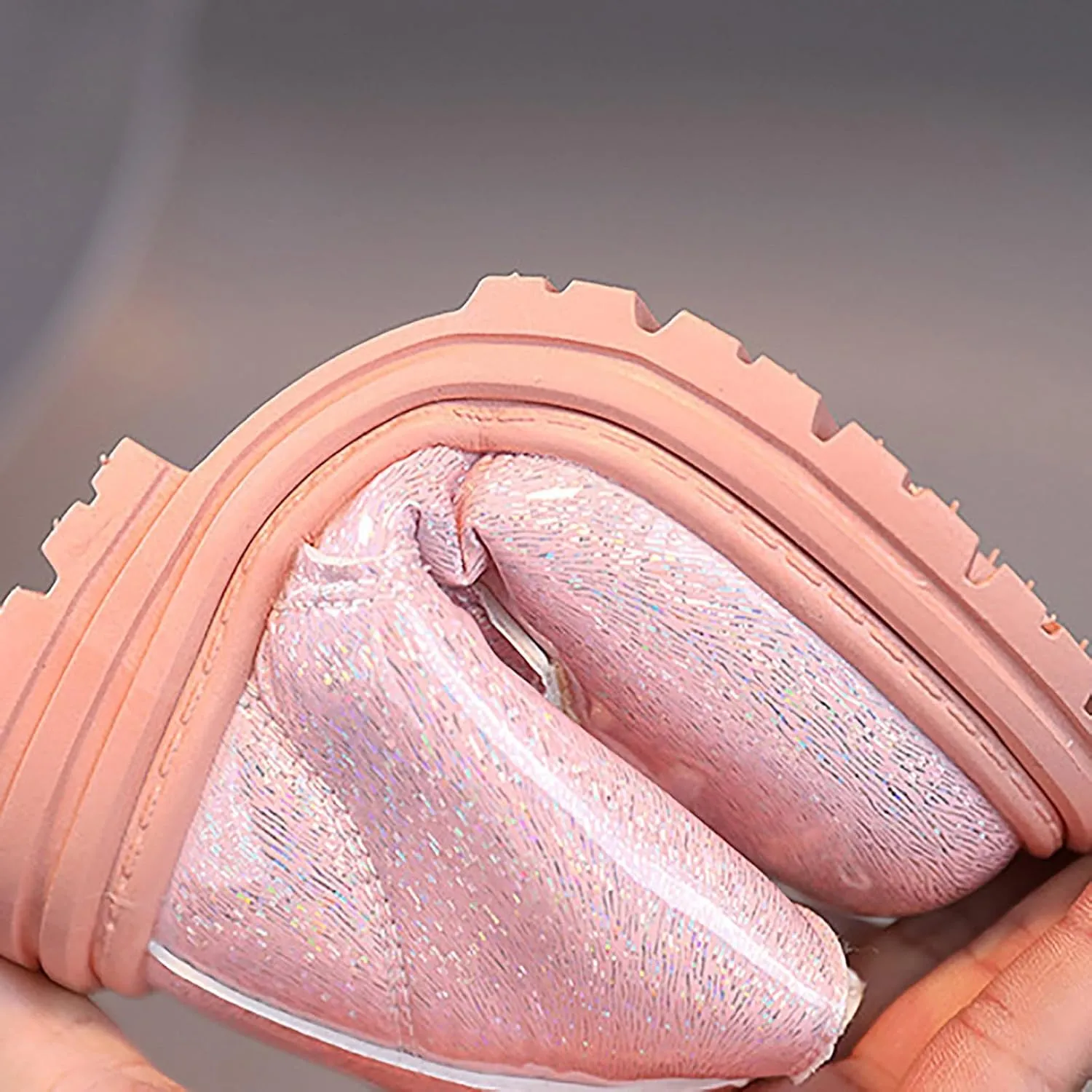 Girls Winter Glitter Ankle Boots Zipper Round Toe Chelsea Platform Elastic Short Booties Kids Comfortable Slip on Lug Sole Chelsea Booties for Toddler Little Kid Big Kids