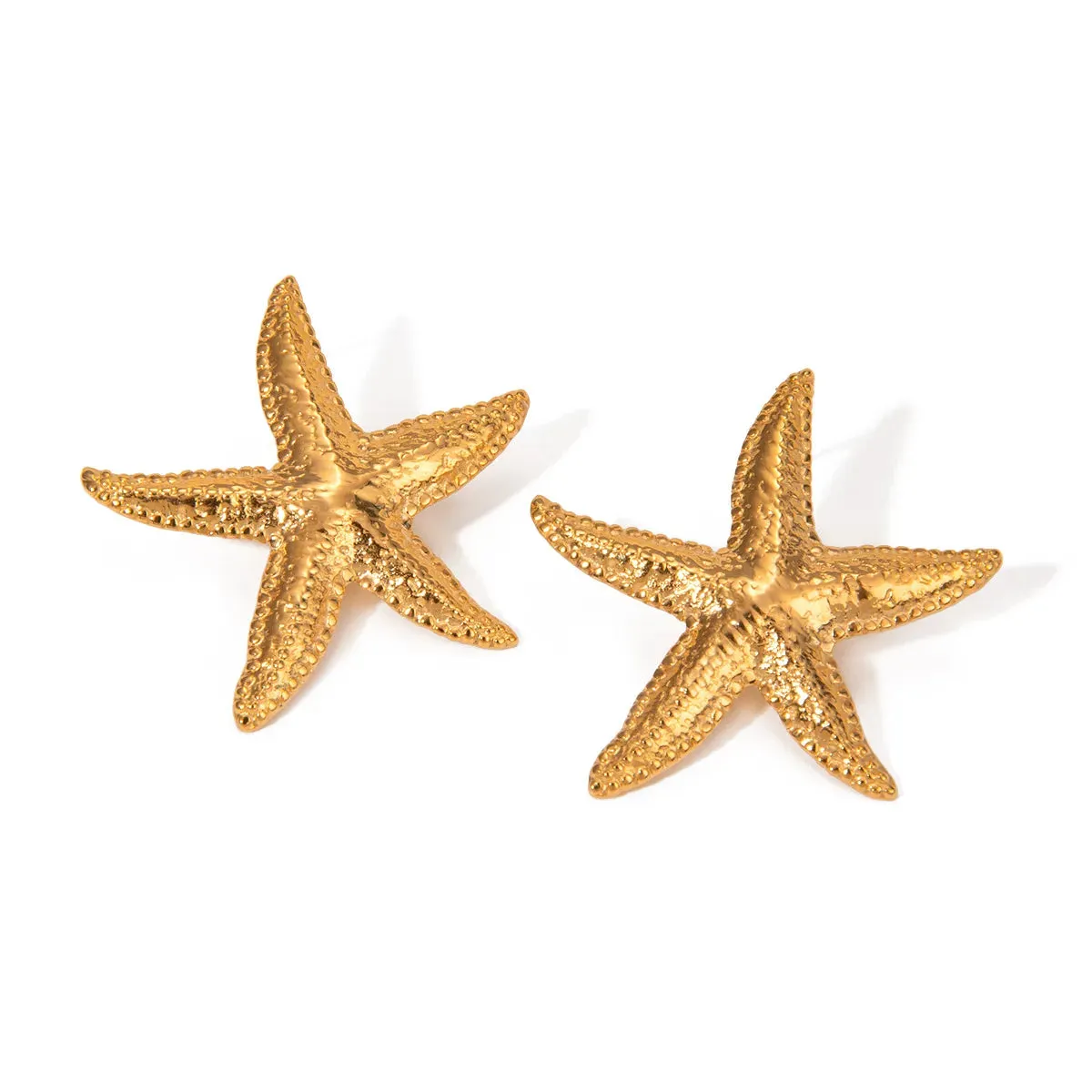 Gold Starfish Statement Earrings – 18K Gold-Plated Stainless Steel